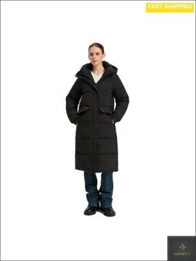 Women's Long Puffer Jacket Knee-Length Hooded Winter Coat